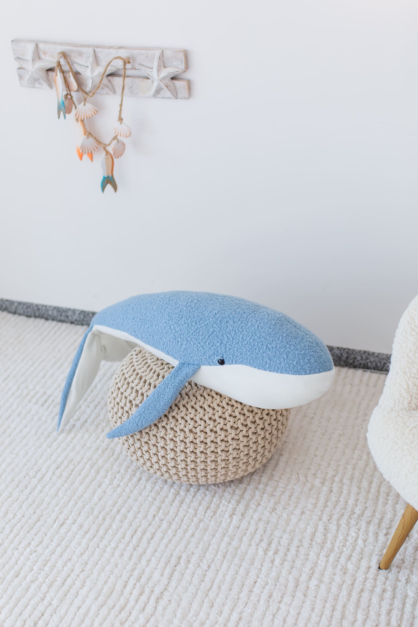 Large Handmade Whale Plush Toy