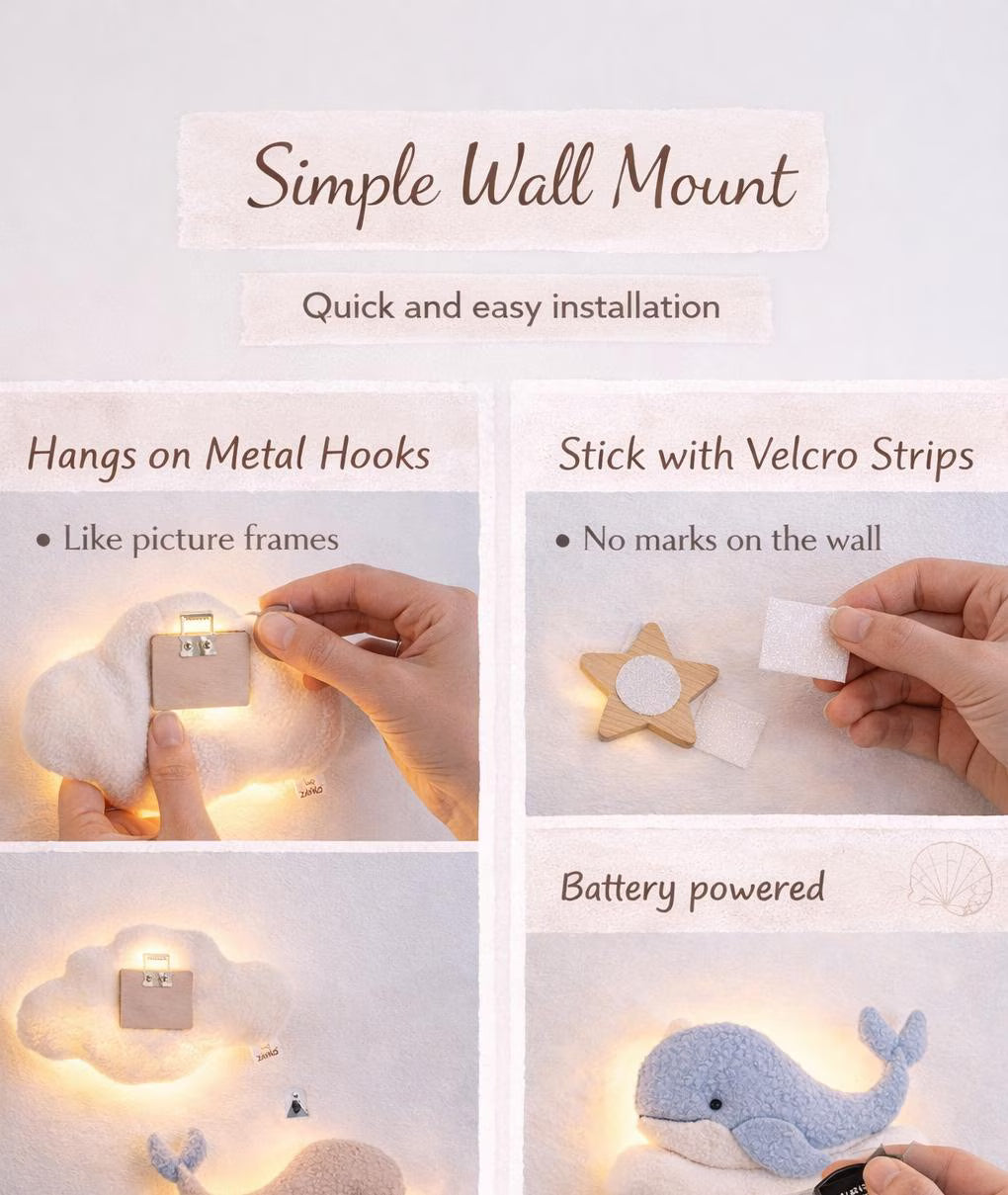Whale Nursery Wall Light Set, Ocean Nursery Decor