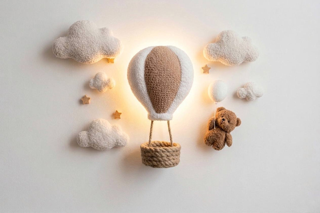 Teddy Bear Hot Air Balloon Wall Light
