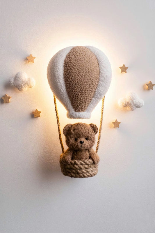 Hot Air Balloon Teddy Bear Wall Night Light.