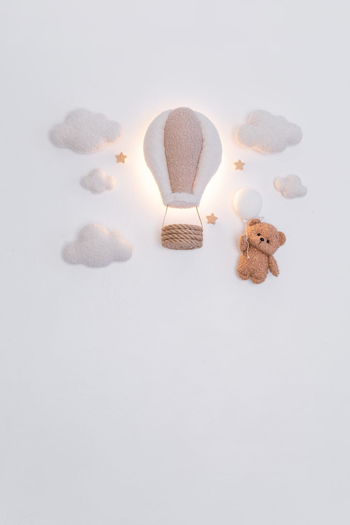 Teddy Bear Hot Air Balloon Wall Light