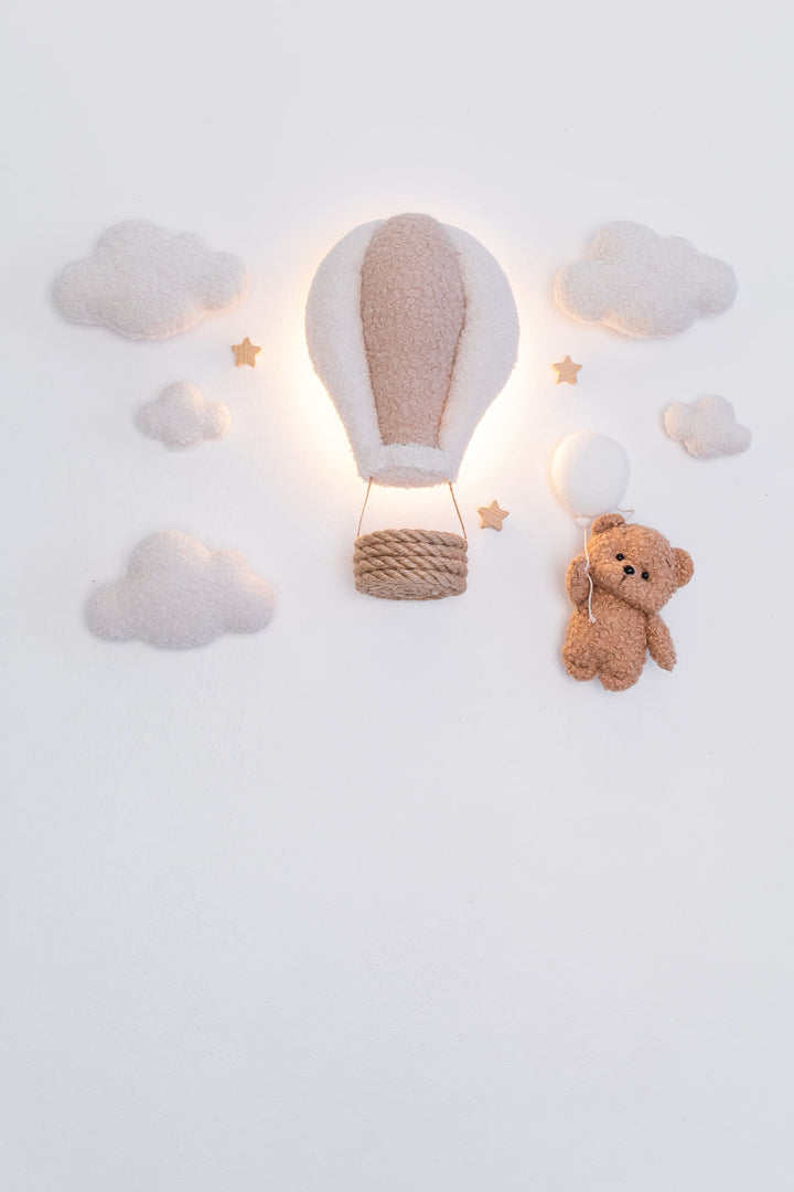 Teddy Bear Hot Air Balloon Wall Light