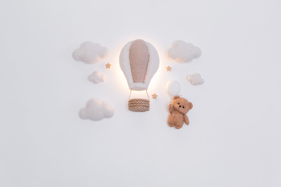 Teddy Bear Hot Air Balloon Wall Light