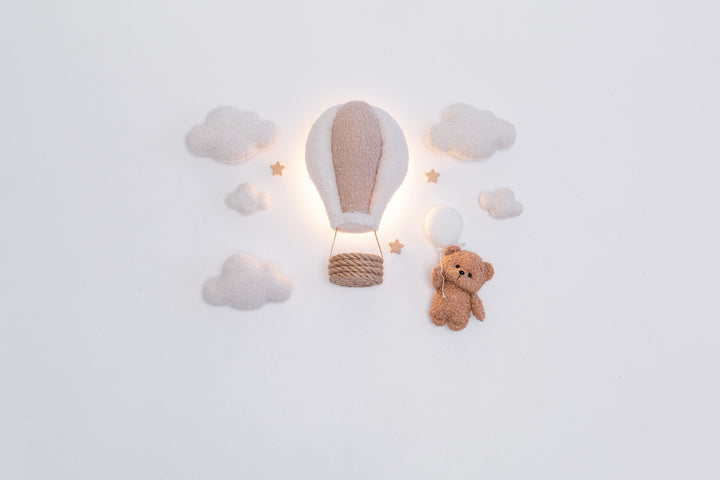 Teddy Bear Hot Air Balloon Wall Light