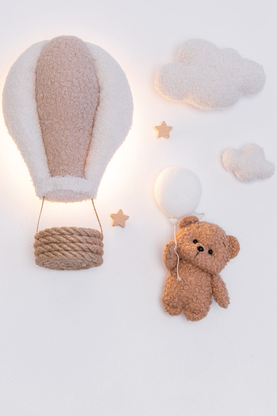 Teddy Bear Hot Air Balloon Wall Light