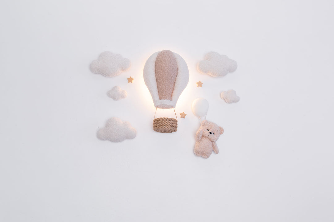 Teddy Bear Hot Air Balloon Wall Light