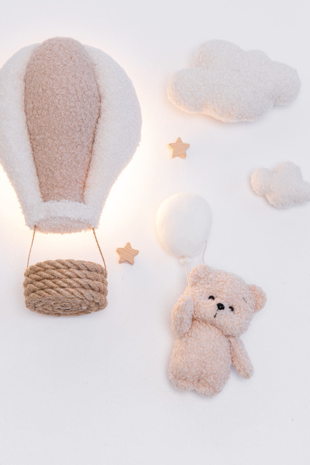 Teddy Bear Hot Air Balloon Wall Light