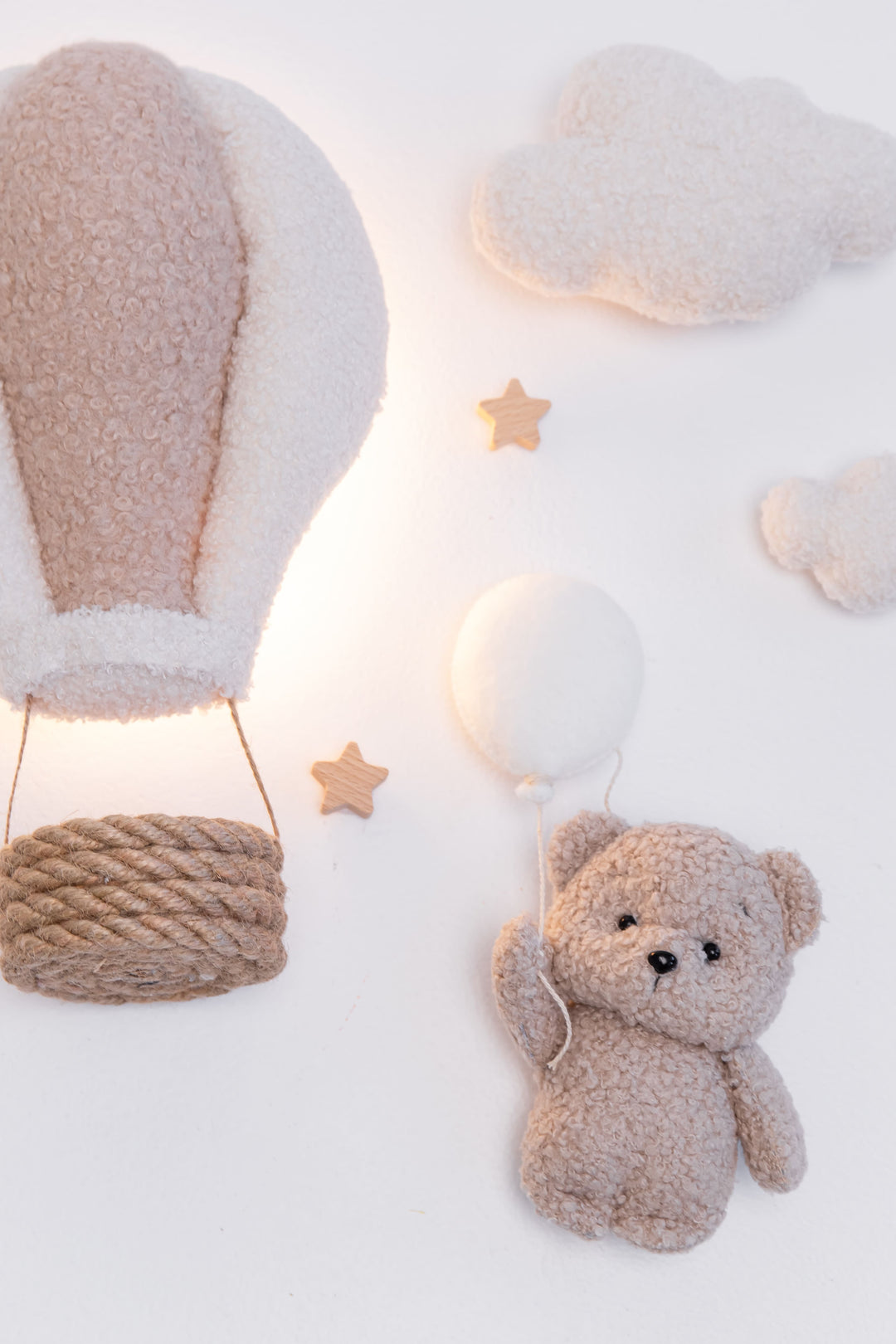 Teddy Bear Hot Air Balloon Wall Light