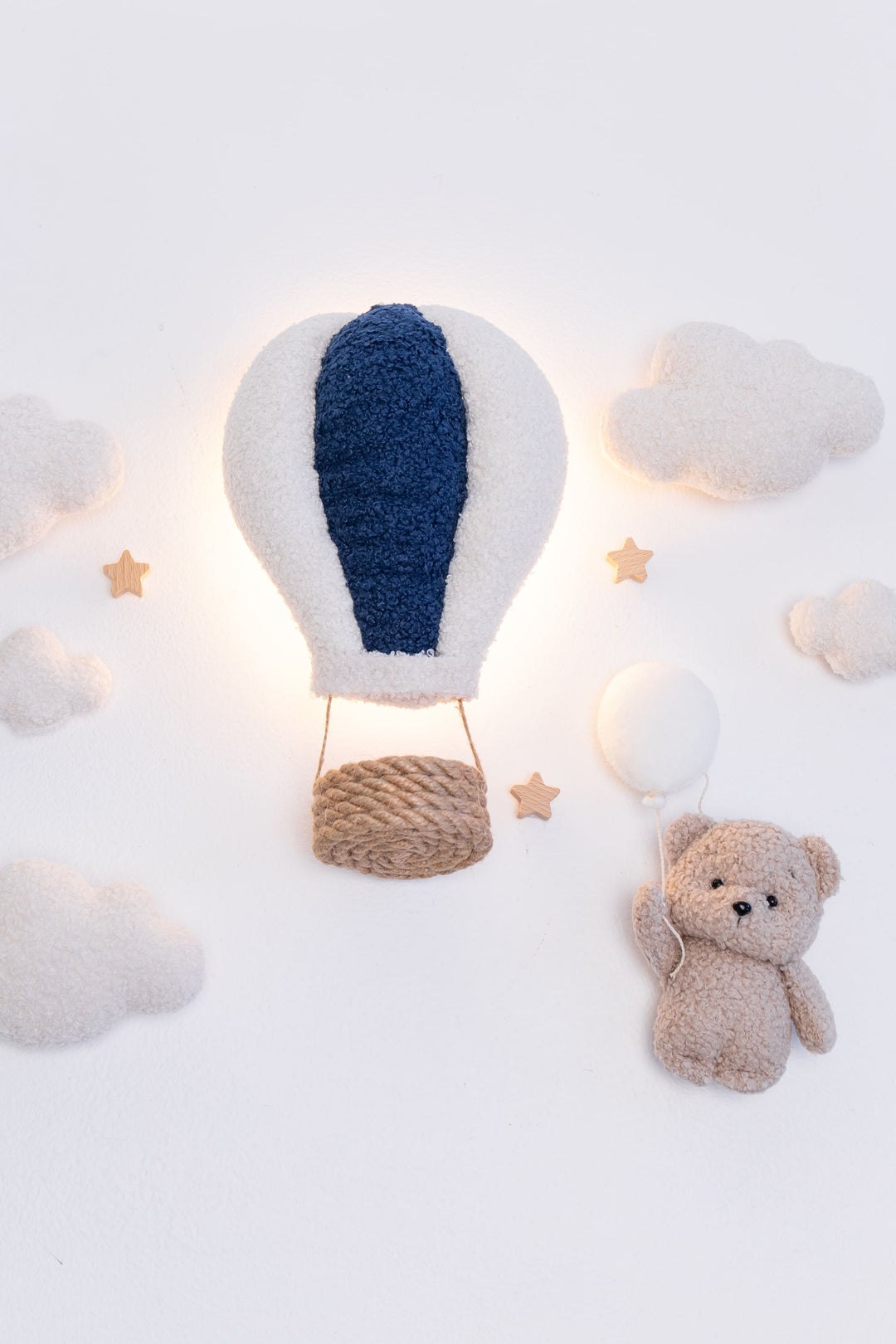 Teddy Bear Hot Air Balloon Wall Light