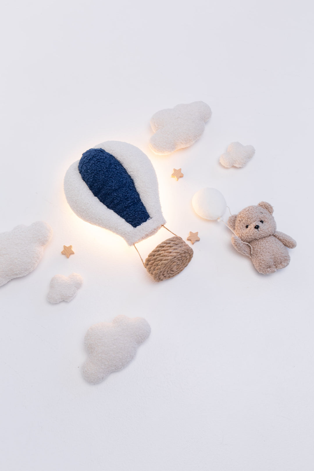 Teddy Bear Hot Air Balloon Wall Light