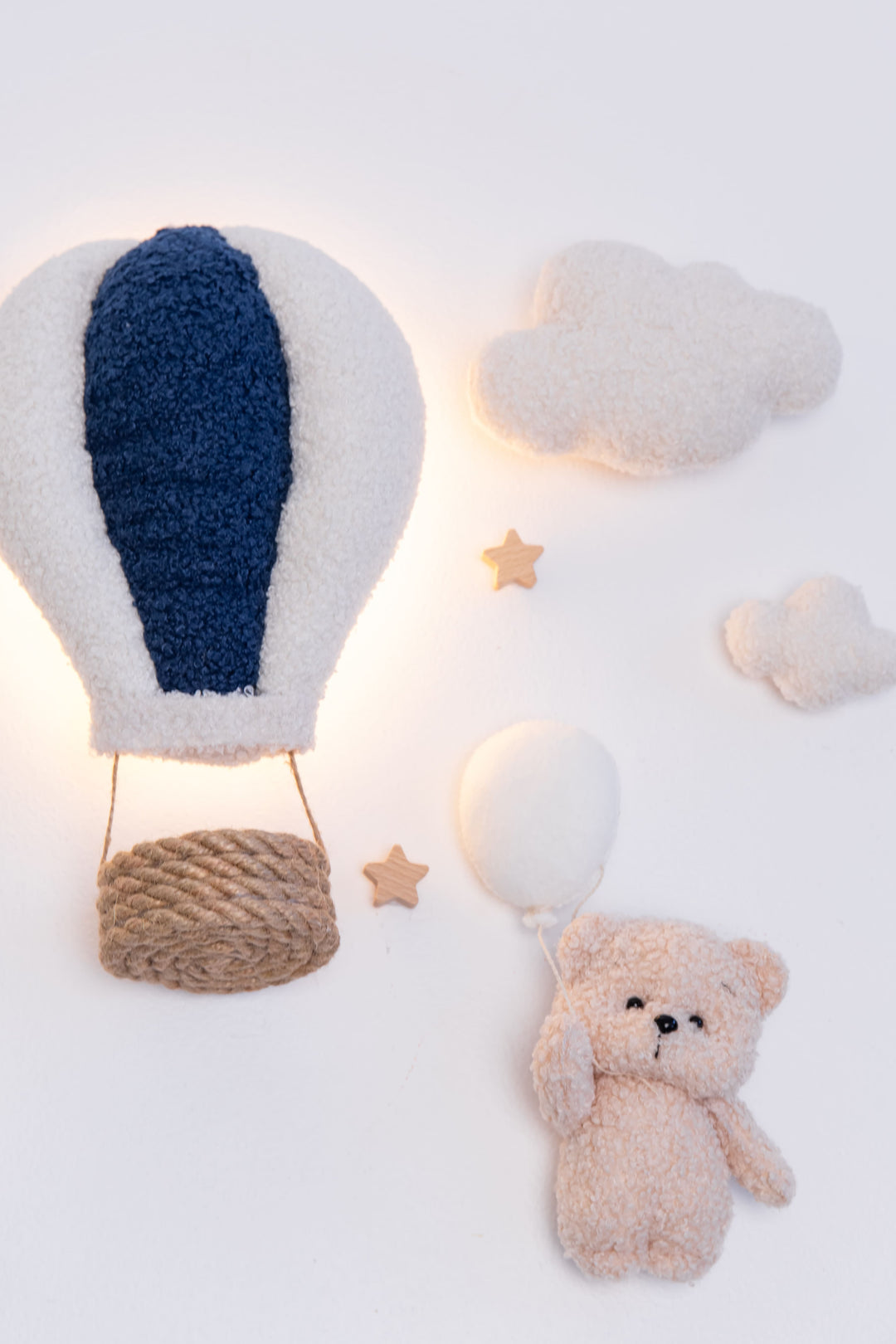 Teddy Bear Hot Air Balloon Wall Light