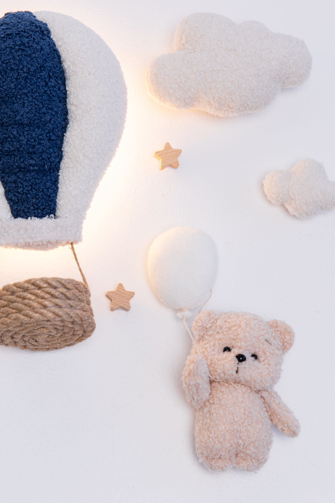 Teddy Bear Hot Air Balloon Wall Light