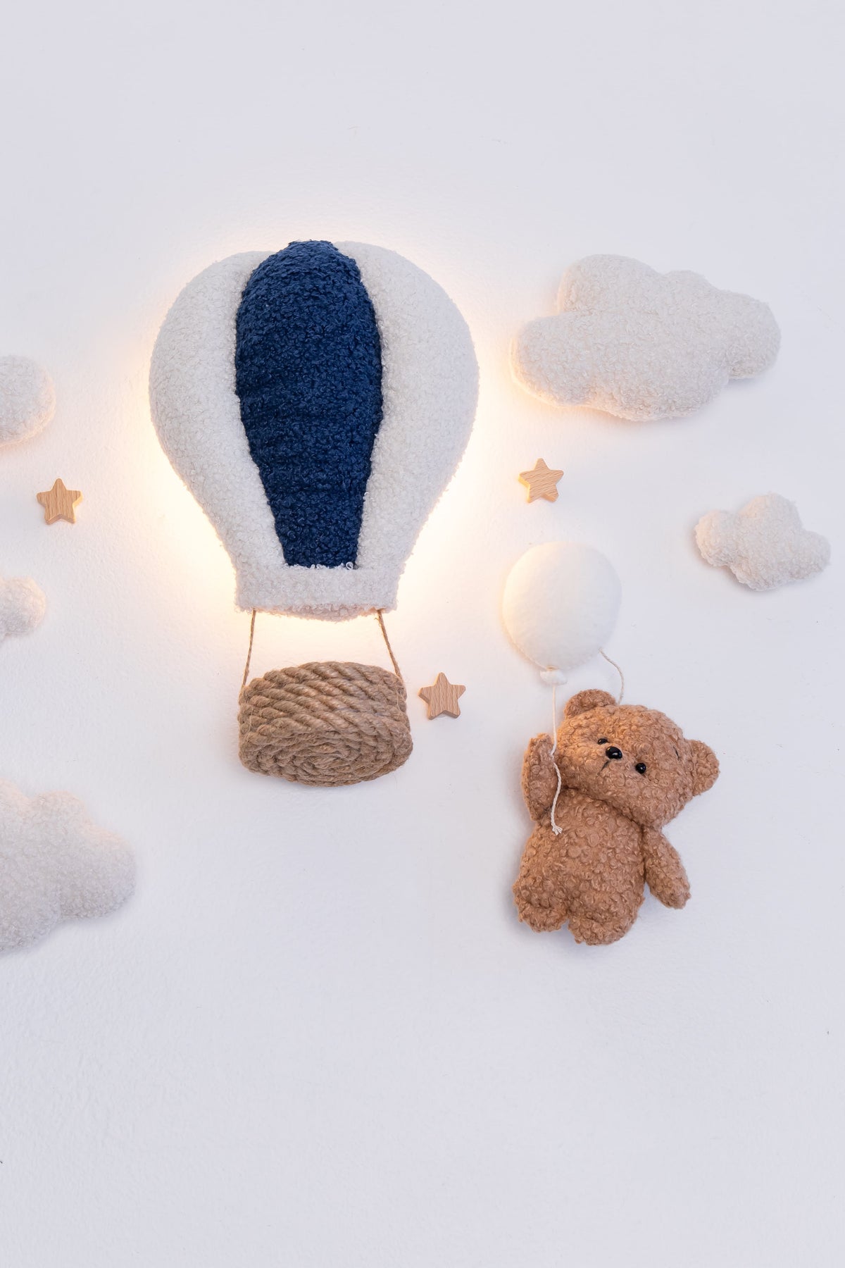 Heißluftballon-Wandleuchte „Teddybär“