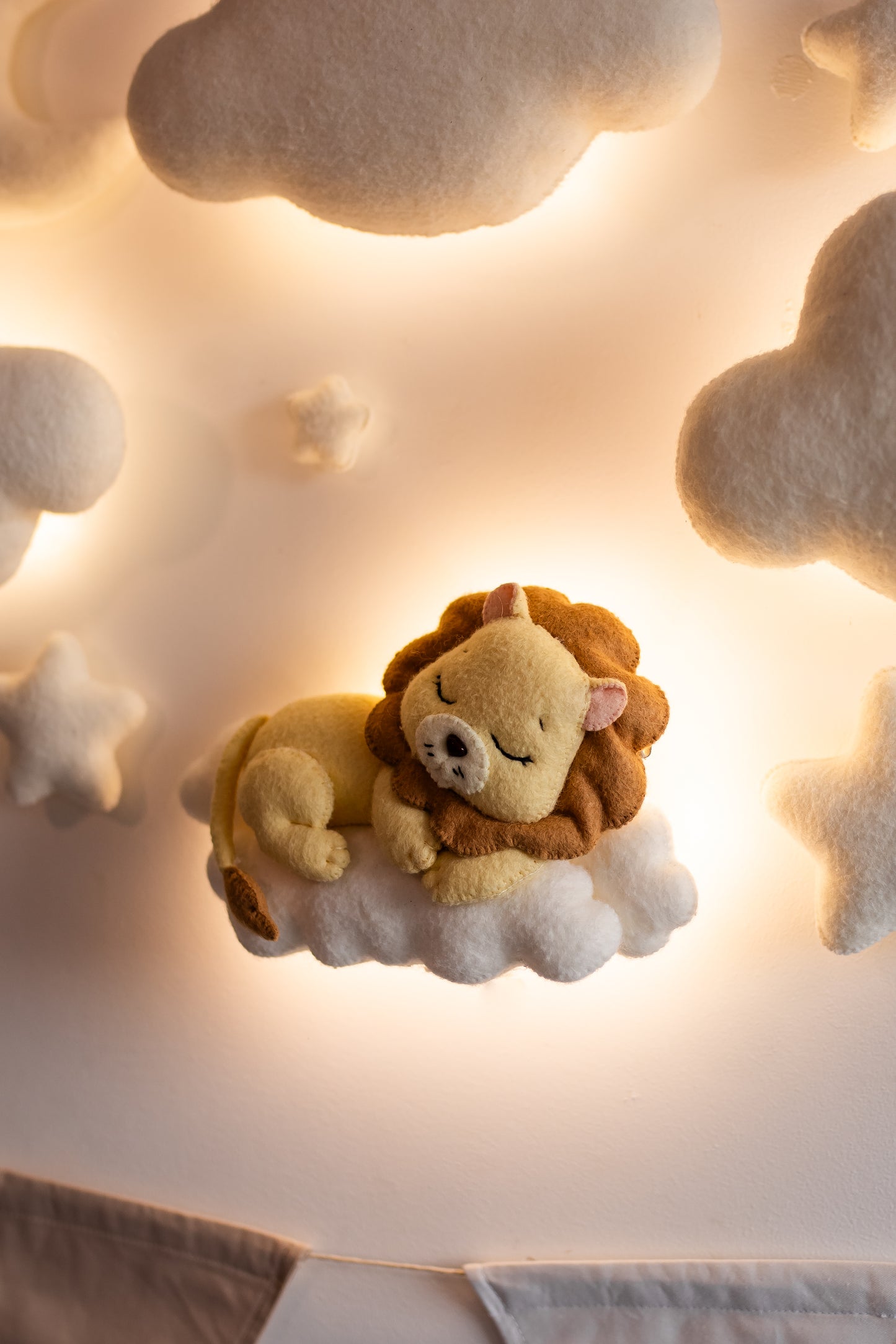 Safari Animal Night Light | Nursery Wall Lamp Set | Giraffe Elephant Tiger Lion