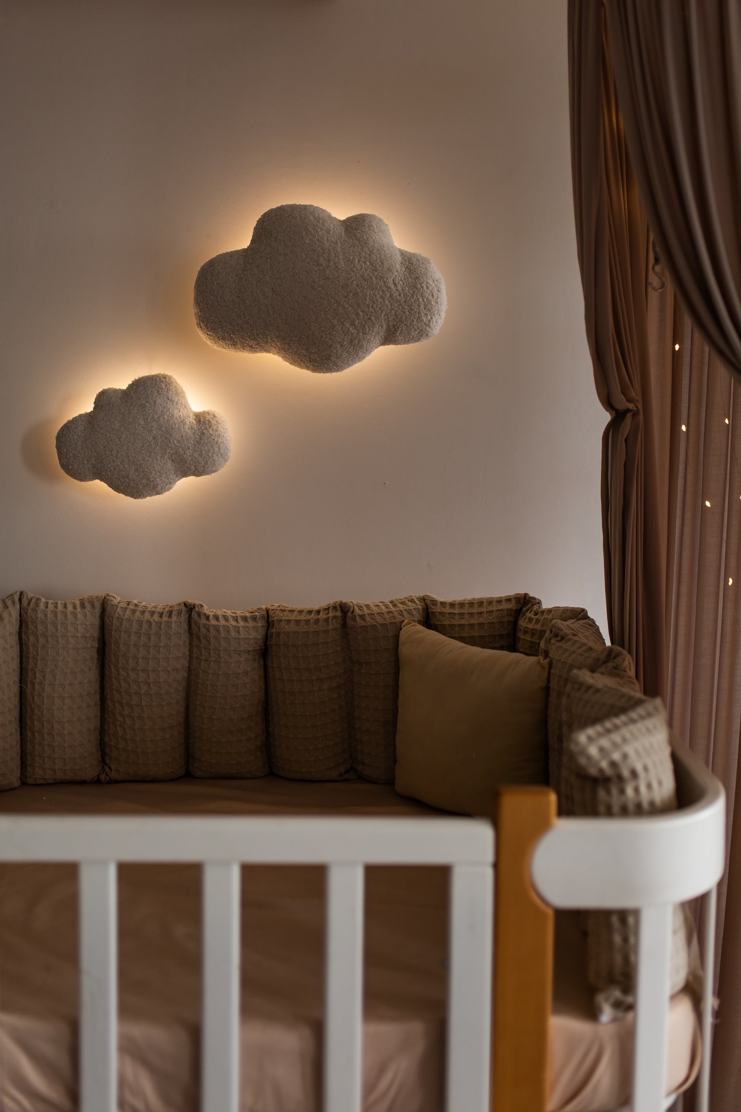 Настінний набір м'якого світла з букле-ведмедиком, декор для дитячої кімнати 