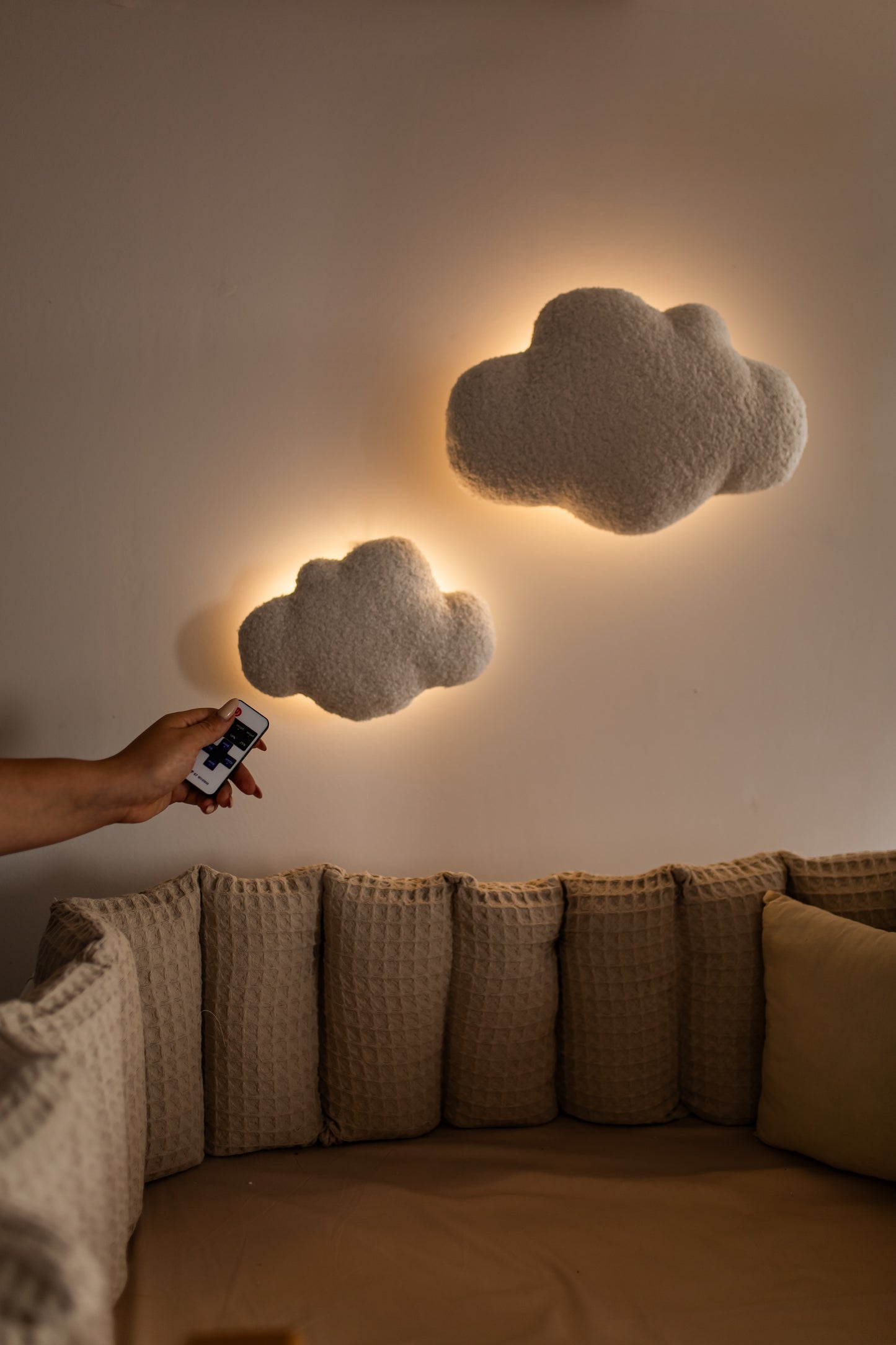 Настінний набір м'якого світла з букле-ведмедиком, декор для дитячої кімнати 