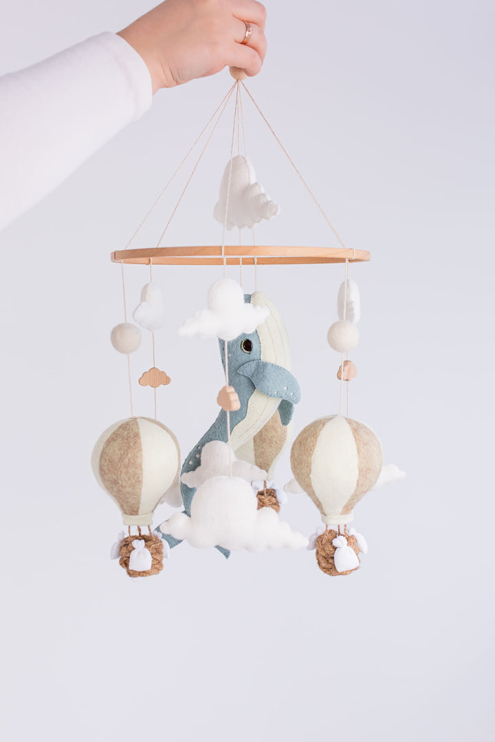 Whale Baby Mobile Night Light Hot Air Balloon Crib Mobile