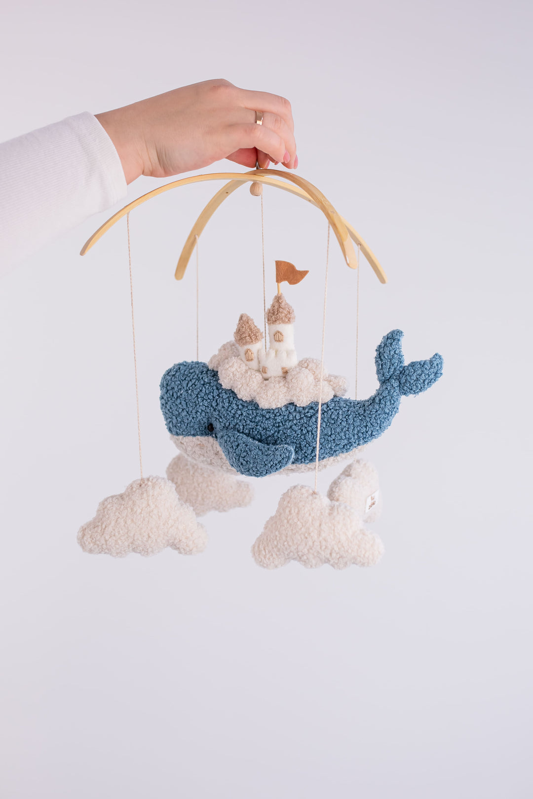 Whale Baby Mobile with Castle Ocean Nursery Crib Mobile