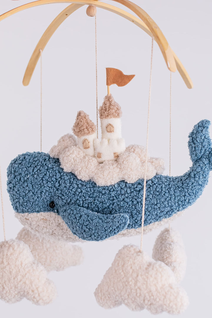 Whale Baby Mobile with Castle Ocean Nursery Crib Mobile