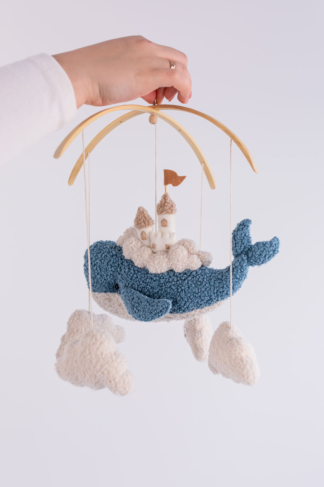 Whale Baby Mobile with Castle Ocean Nursery Crib Mobile