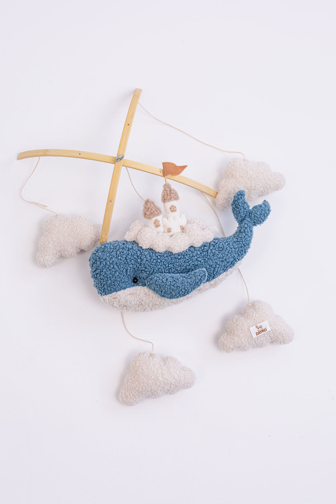 Whale Baby Mobile with Castle Ocean Nursery Crib Mobile