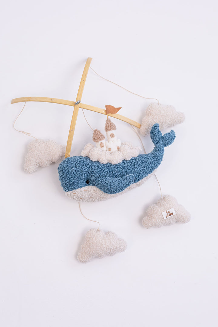 Whale Baby Mobile with Castle Ocean Nursery Crib Mobile