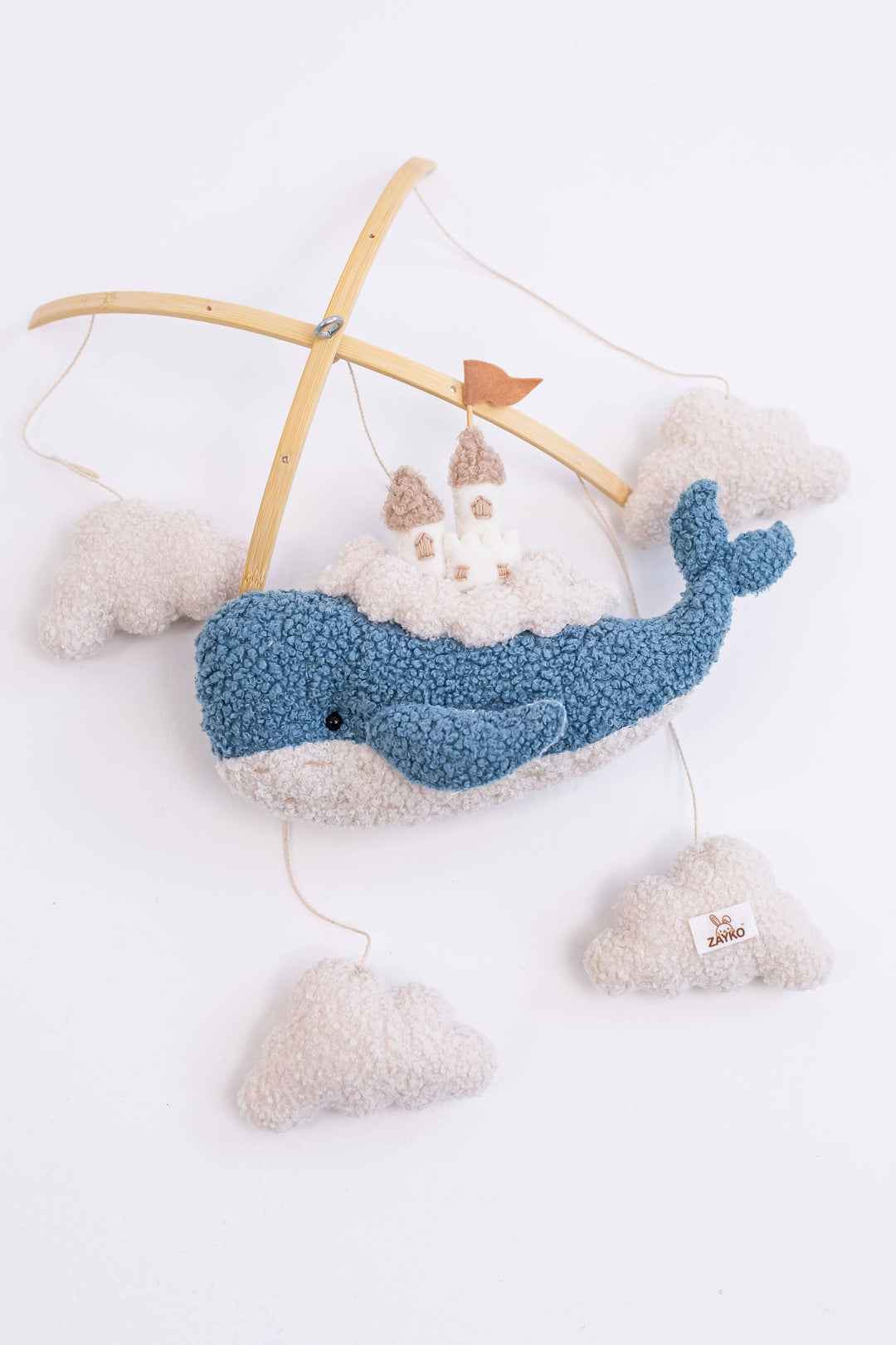 Whale Baby Mobile with Castle Ocean Nursery Crib Mobile
