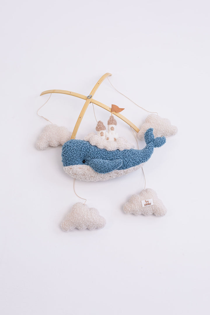 Whale Baby Mobile with Castle Ocean Nursery Crib Mobile