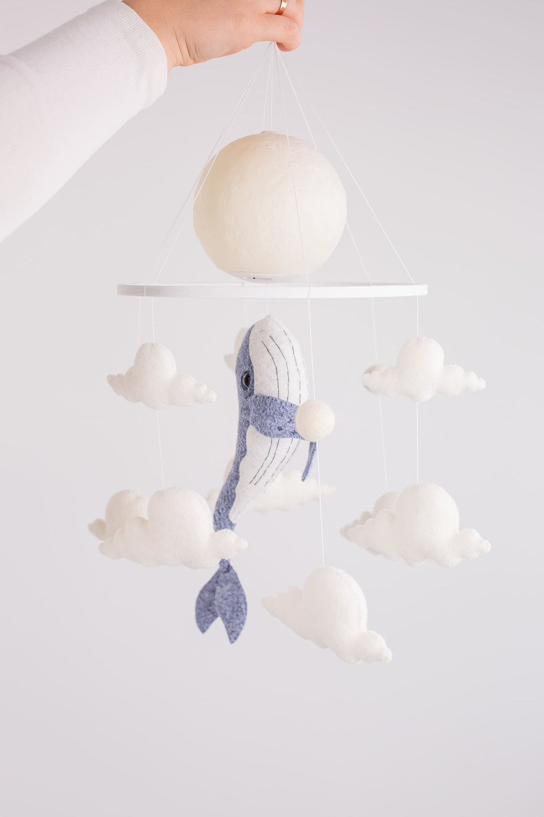 Whale Moon Baby Mobile Night Light Ocean Nursery Crib Mobile