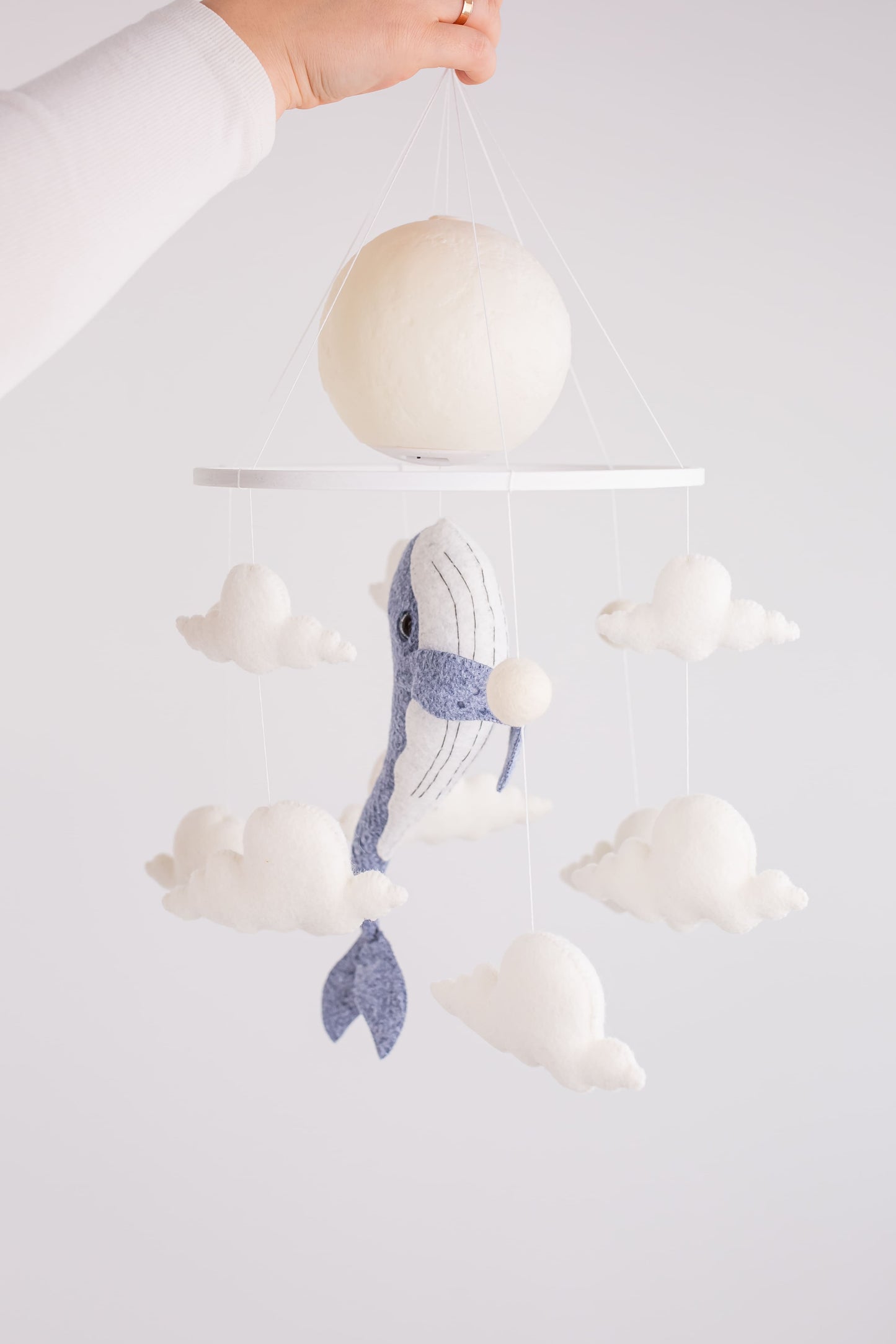 Whale Moon Baby Mobile Night Light Ocean Nursery Crib Mobile