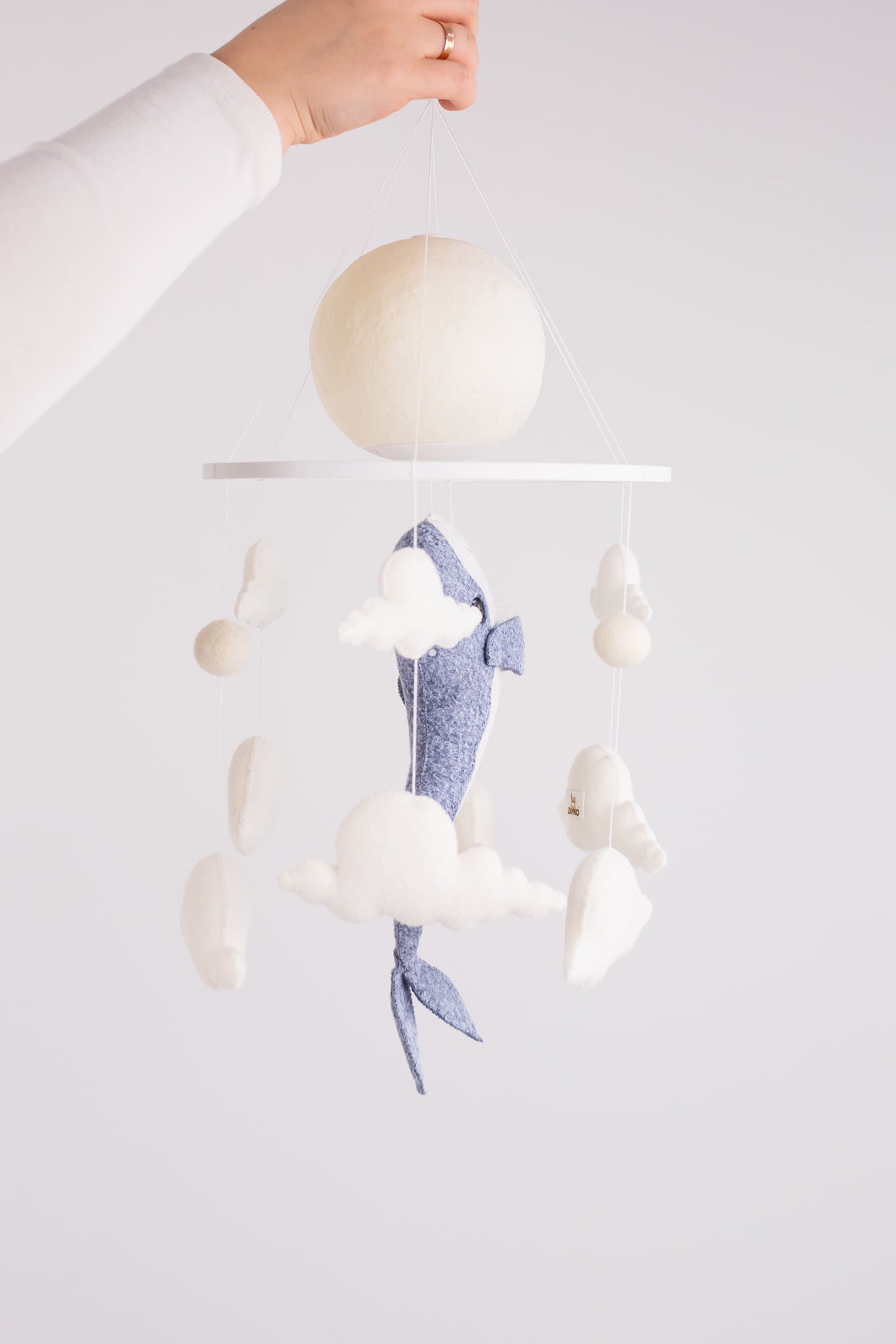 Whale Moon Baby Mobile Night Light Ocean Nursery Crib Mobile