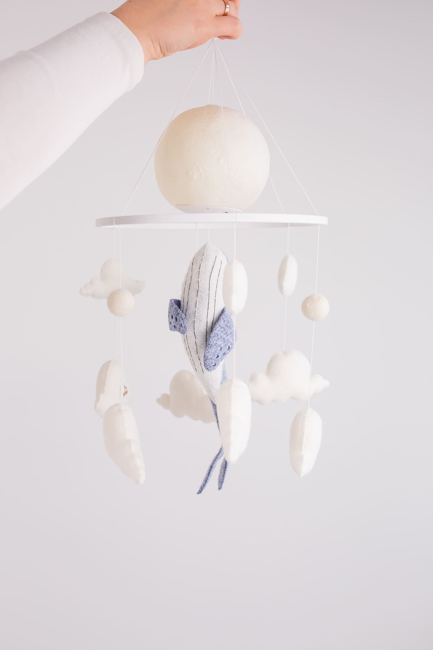 Whale Moon Baby Mobile Night Light Ocean Nursery Crib Mobile