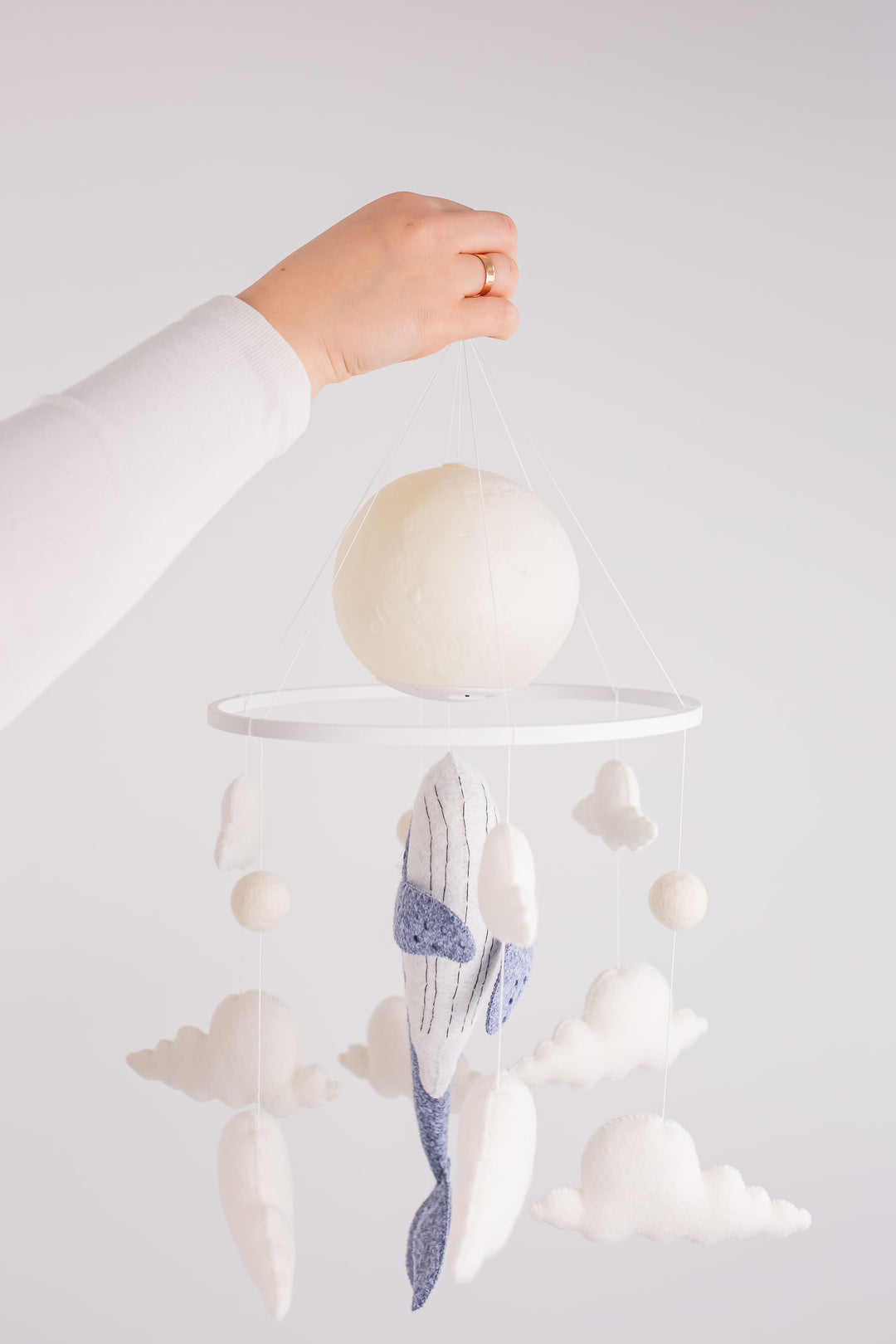 Whale Moon Baby Mobile Night Light Ocean Nursery Crib Mobile