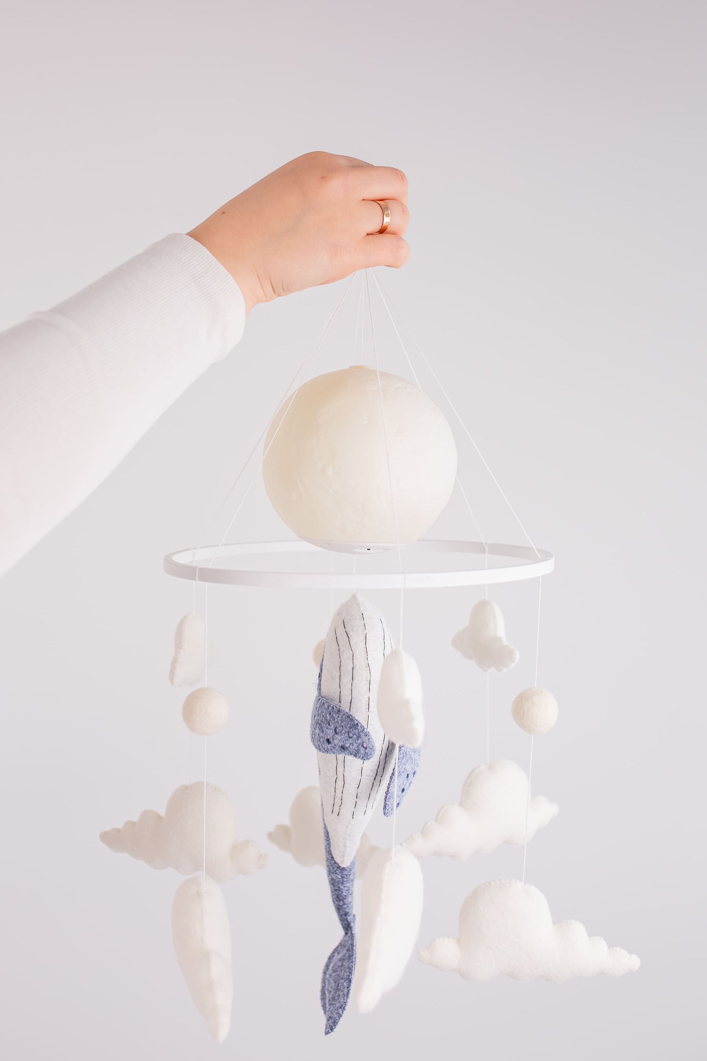 Whale Moon Baby Mobile Night Light Ocean Nursery Crib Mobile