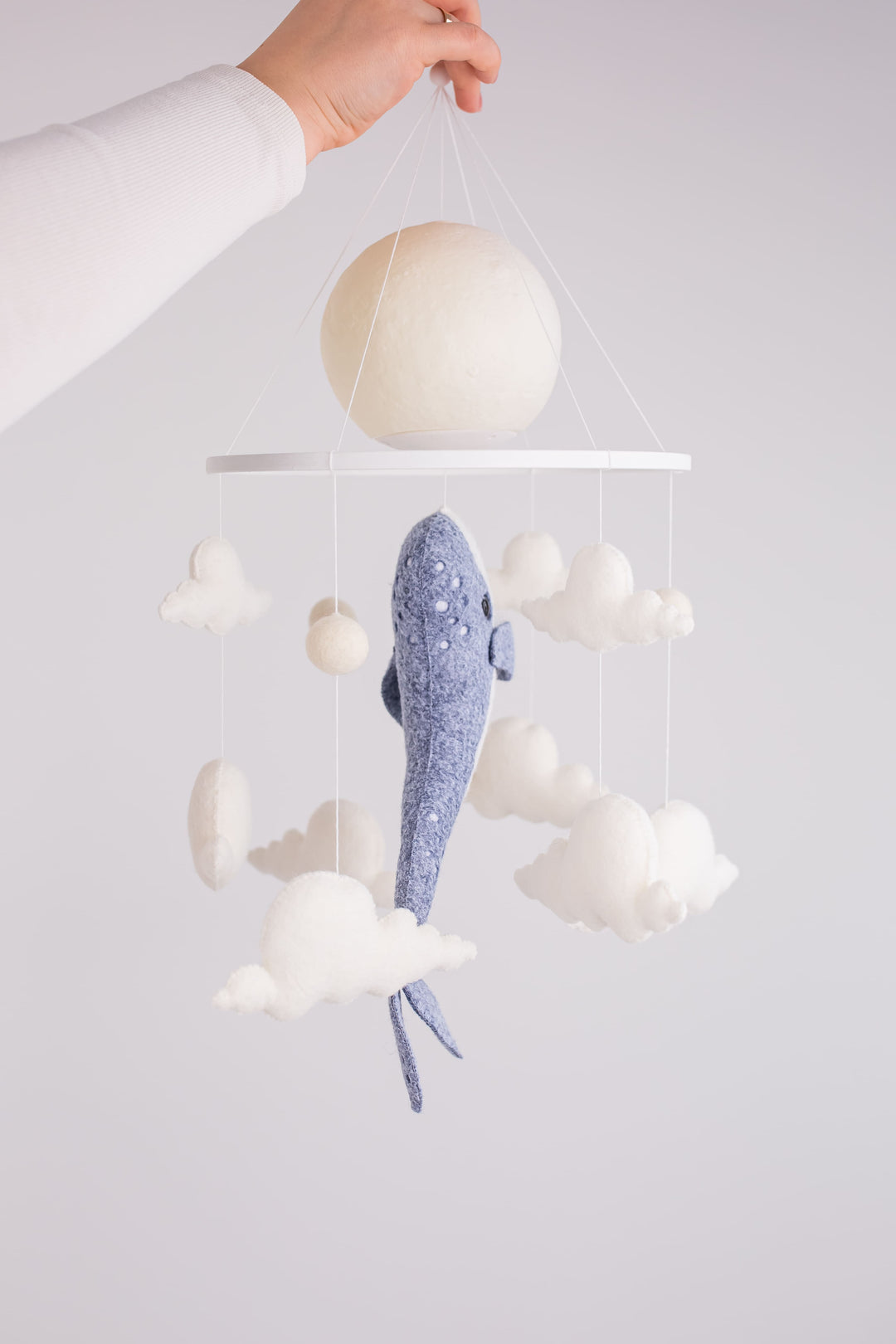 Whale Moon Baby Mobile Night Light Ocean Nursery Crib Mobile