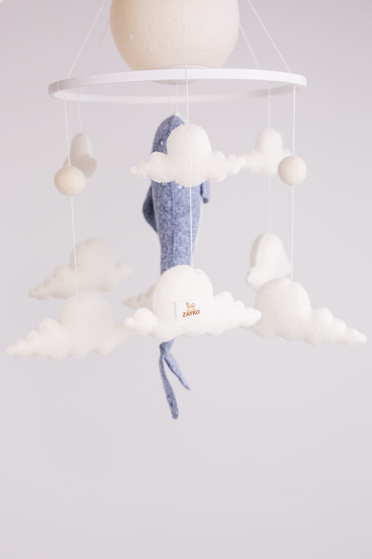 Whale Moon Baby Mobile Night Light Ocean Nursery Crib Mobile