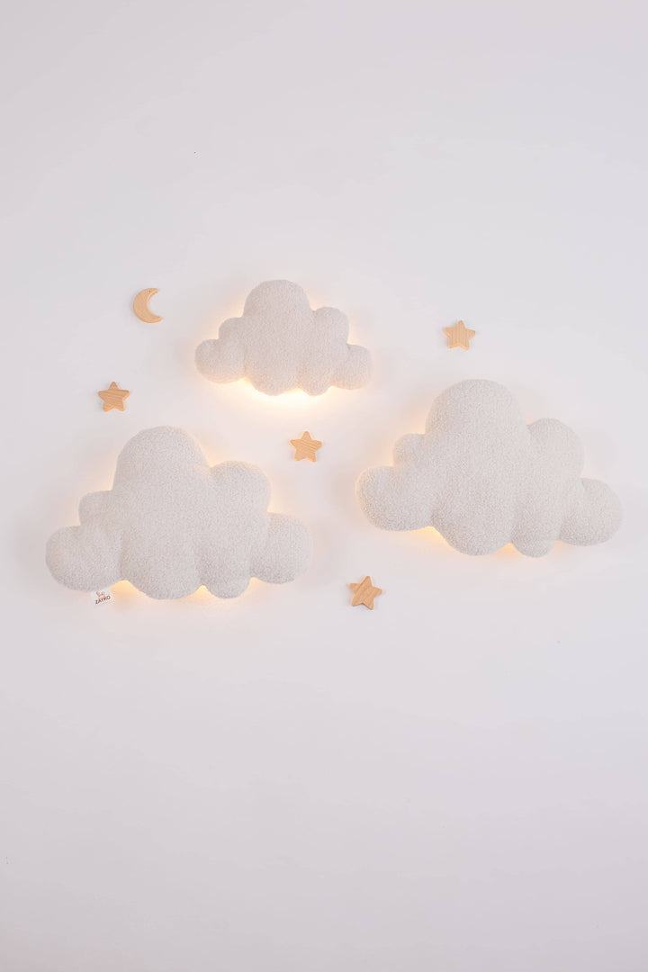 Cloud Wall Light Set Nursery Moon and Stars Wall Decor
