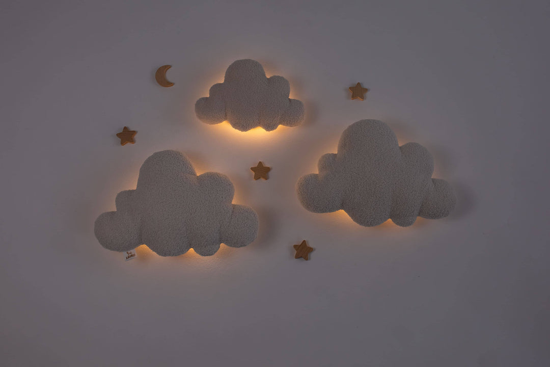 Cloud Wall Light Set Nursery Moon and Stars Wall Decor