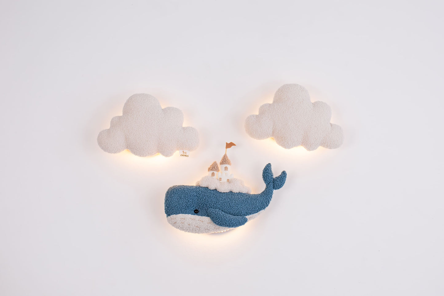 Whale Nursery Wall Light Set Cloud Night Light Nursery Wall Decor