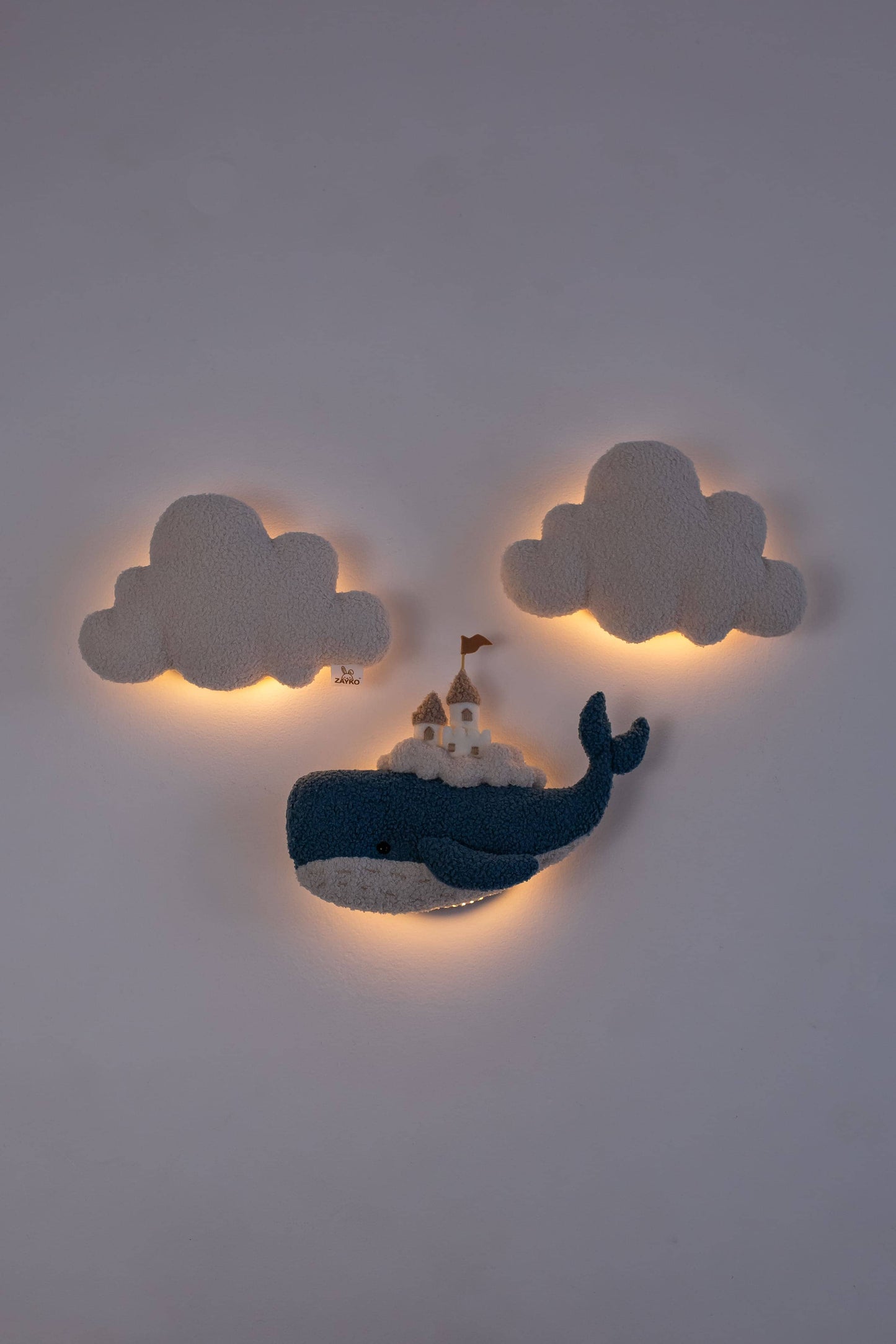 Whale Nursery Wall Light Set Cloud Night Light Nursery Wall Decor
