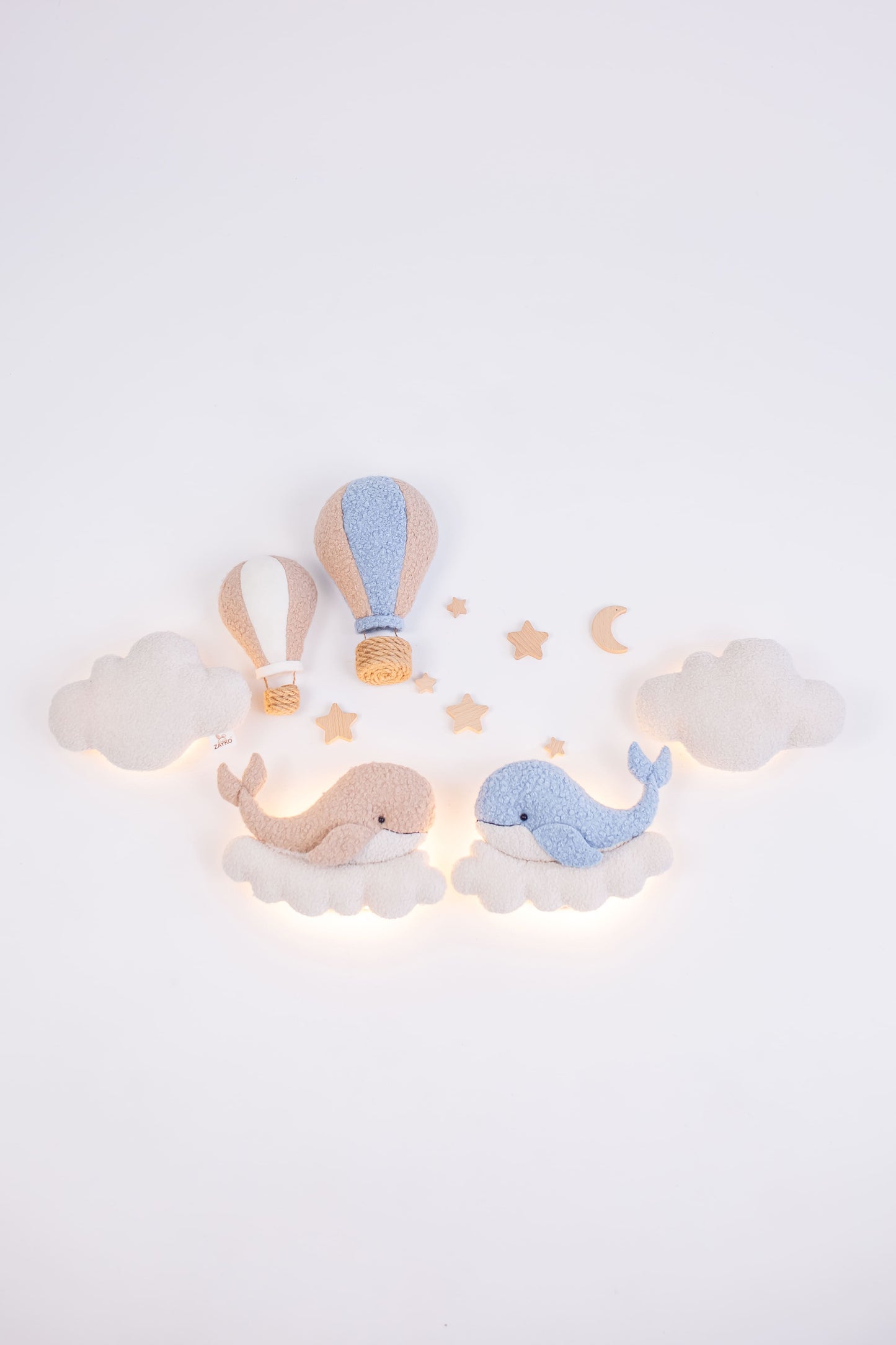 Whale Nursery Wall Light Set, Ocean Nursery Decor