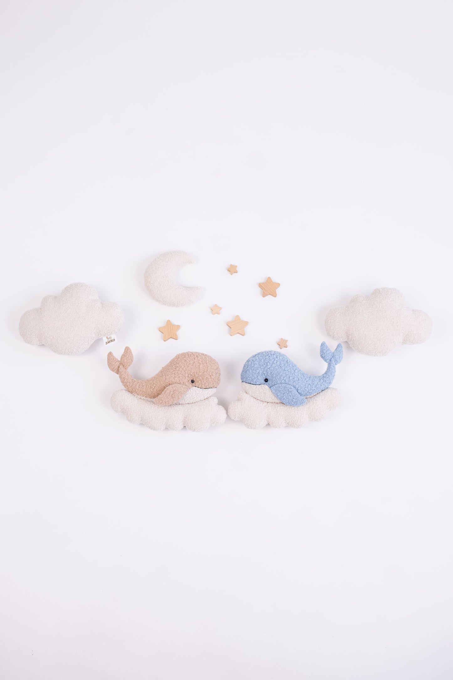 Whale Night Lights with Clouds, Moon and Stars