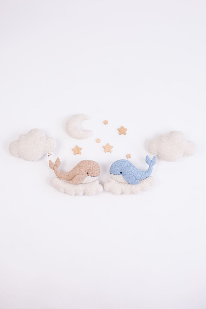 Whale Night Lights with Clouds, Moon and Stars