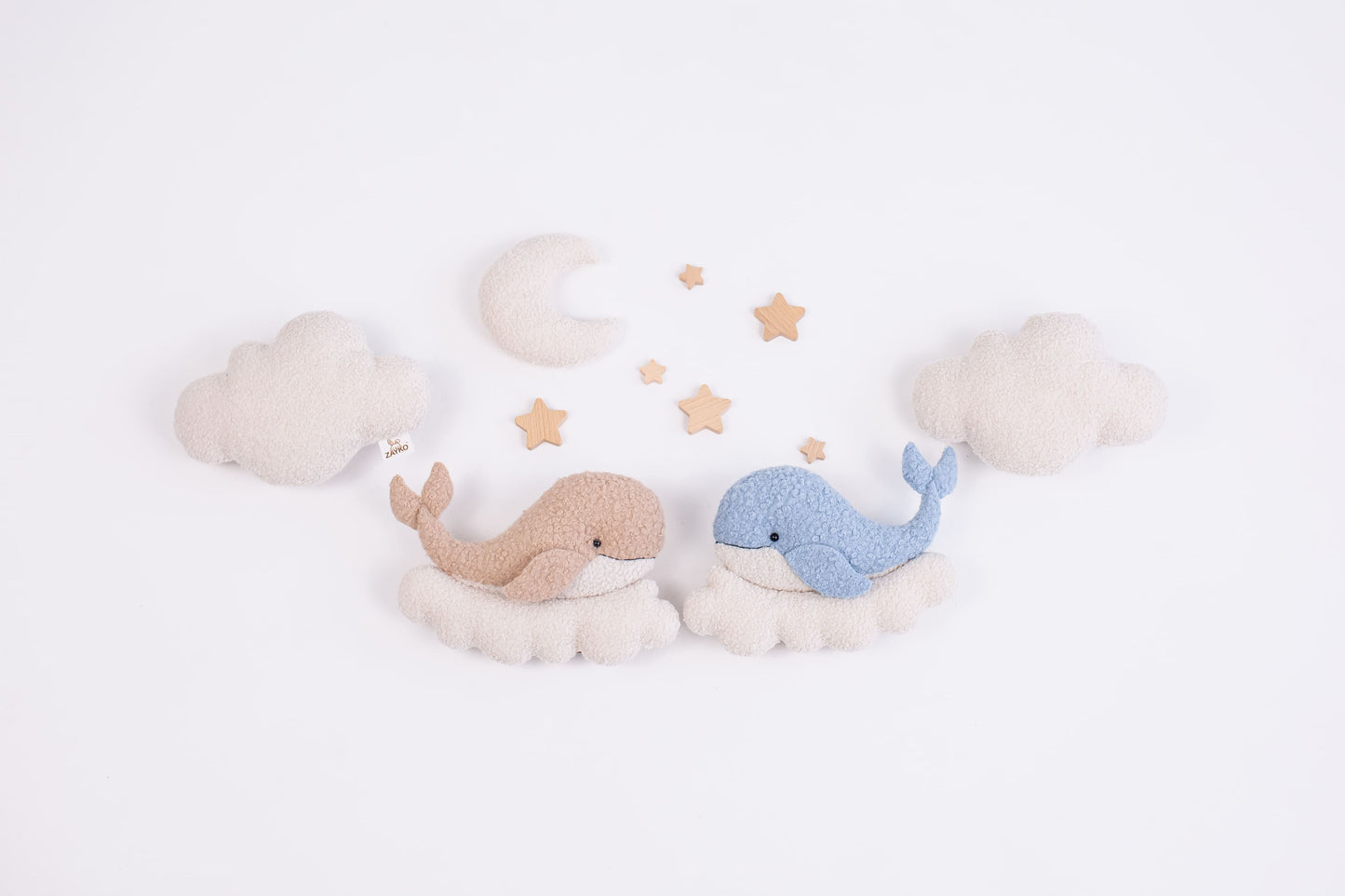 Whale Night Lights with Clouds, Moon and Stars