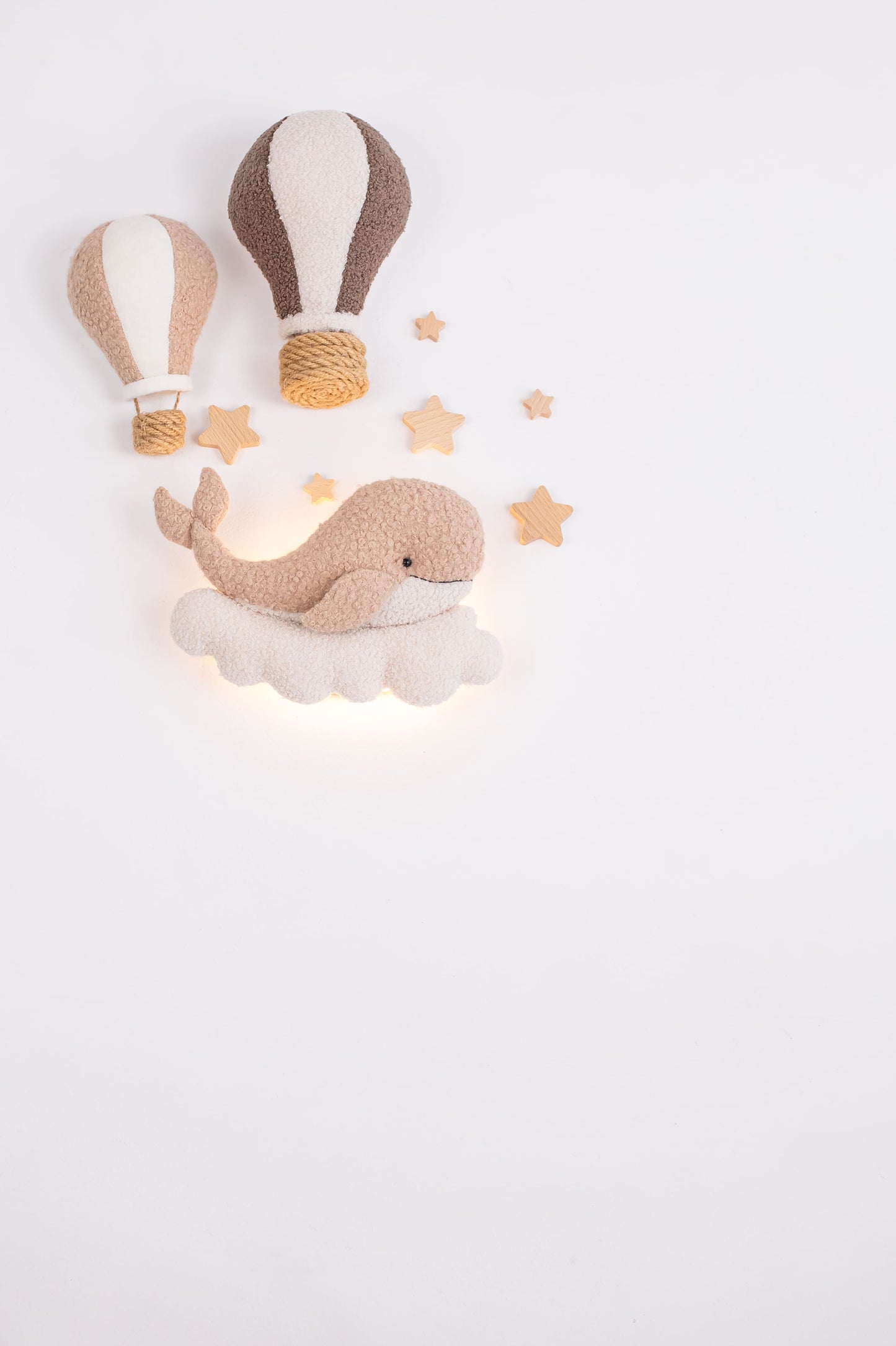 Whale Night Light with Hot Air Balloons