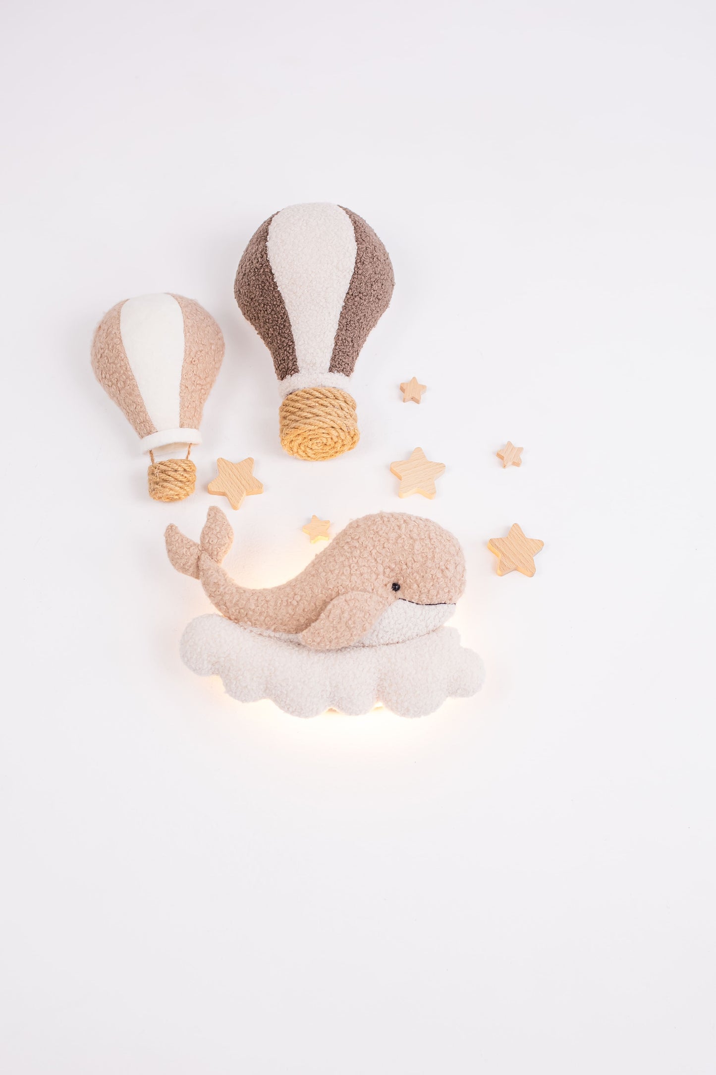 Whale Night Light with Hot Air Balloons