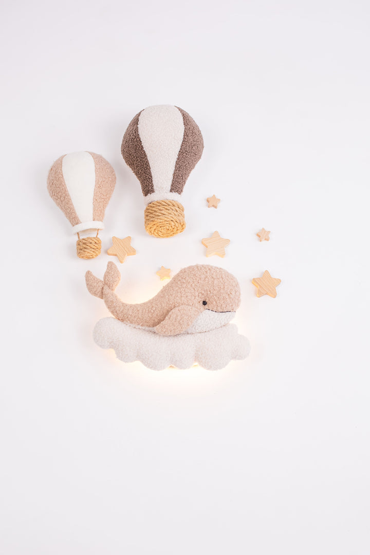 Whale Night Light with Hot Air Balloons
