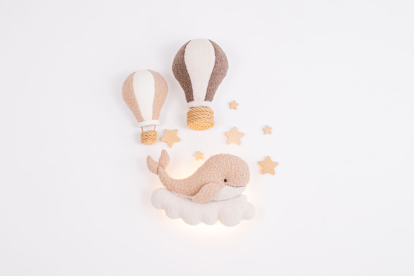 Whale Night Light with Hot Air Balloons