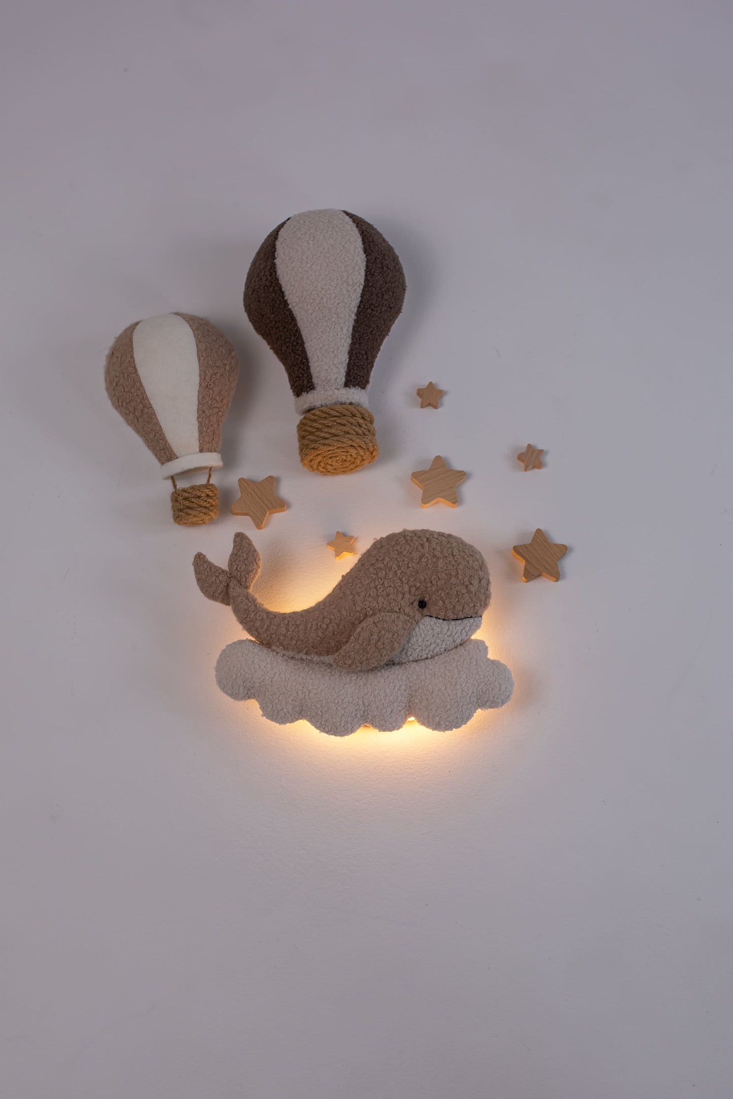 Whale Night Light with Hot Air Balloons