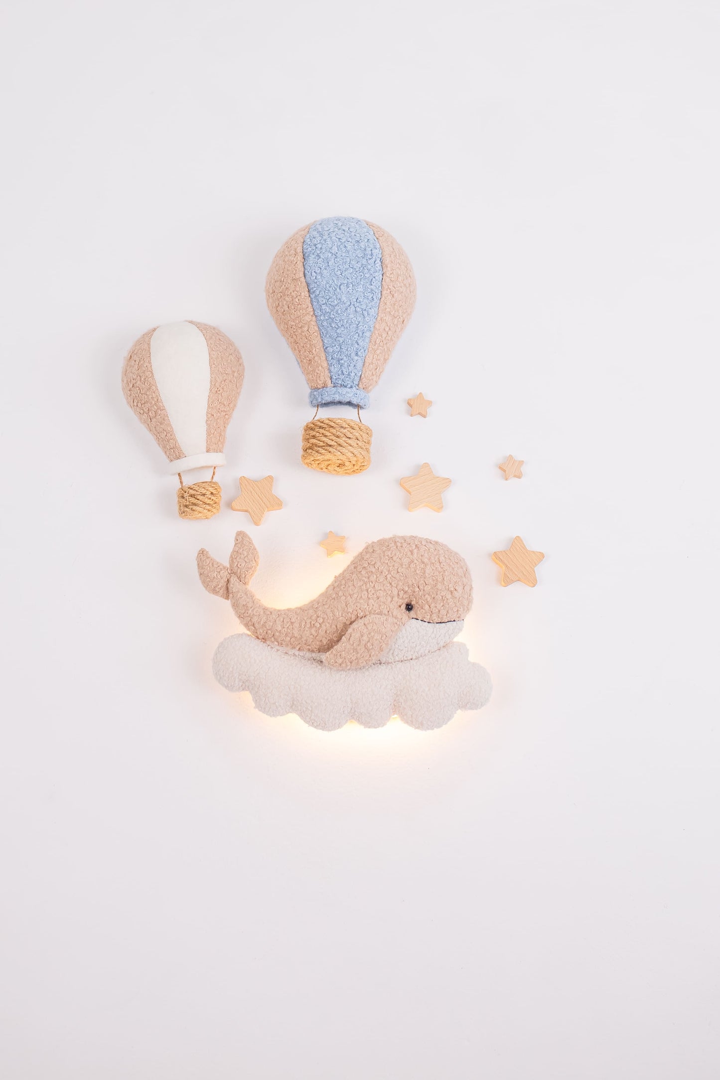 Whale Night Light with Hot Air Balloons